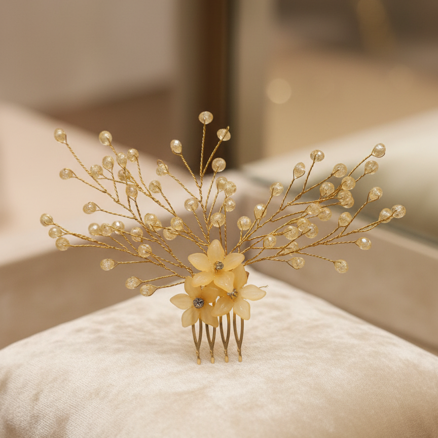 Destiny Floral Crystal Hair Comb
