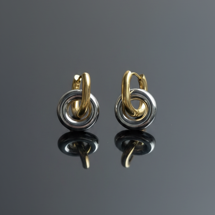 Destiny Dual Tone Hoop Earrings