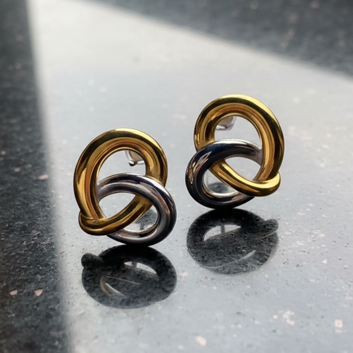 Destiny Interlock Knot Stud Earrings