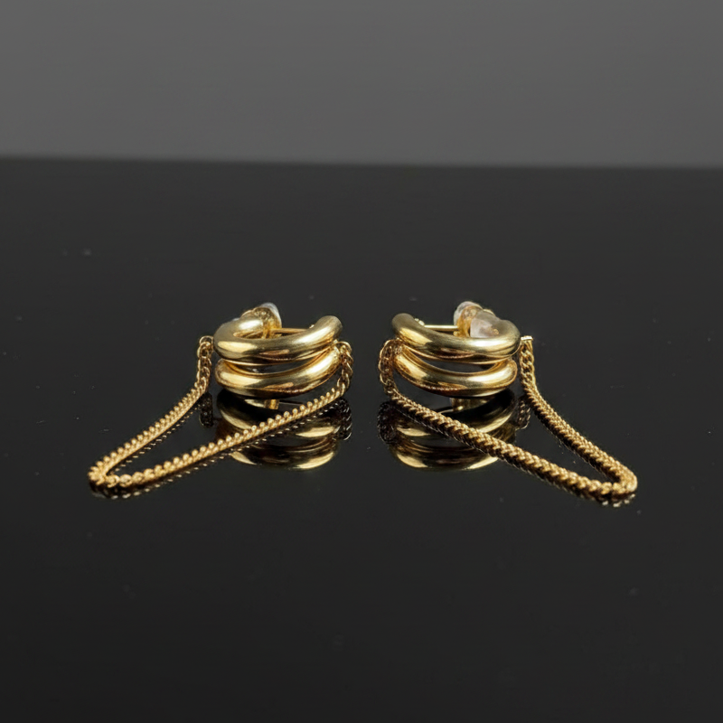 Destiny Gold Chain Drop Earrings