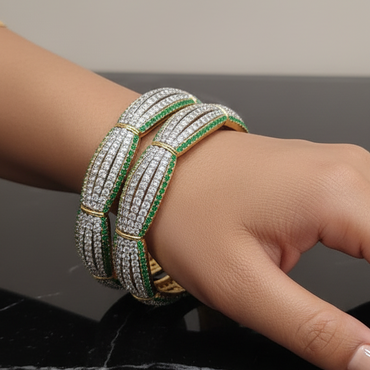 Destiny Emerald Luxe Stone Bangles Set