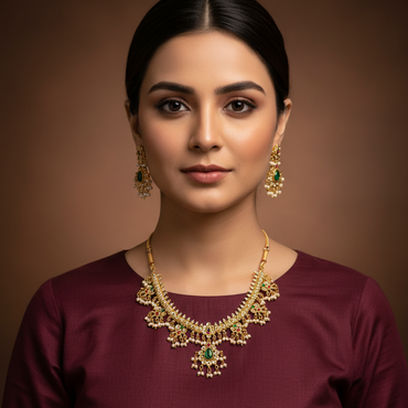 Destiny Emerald Royal Necklace Set