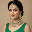 Green Stone Pearl Drop Bridal Jewelry Set