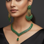 Luxury gold plated necklace set with real stones – available in green, blue, pink and black