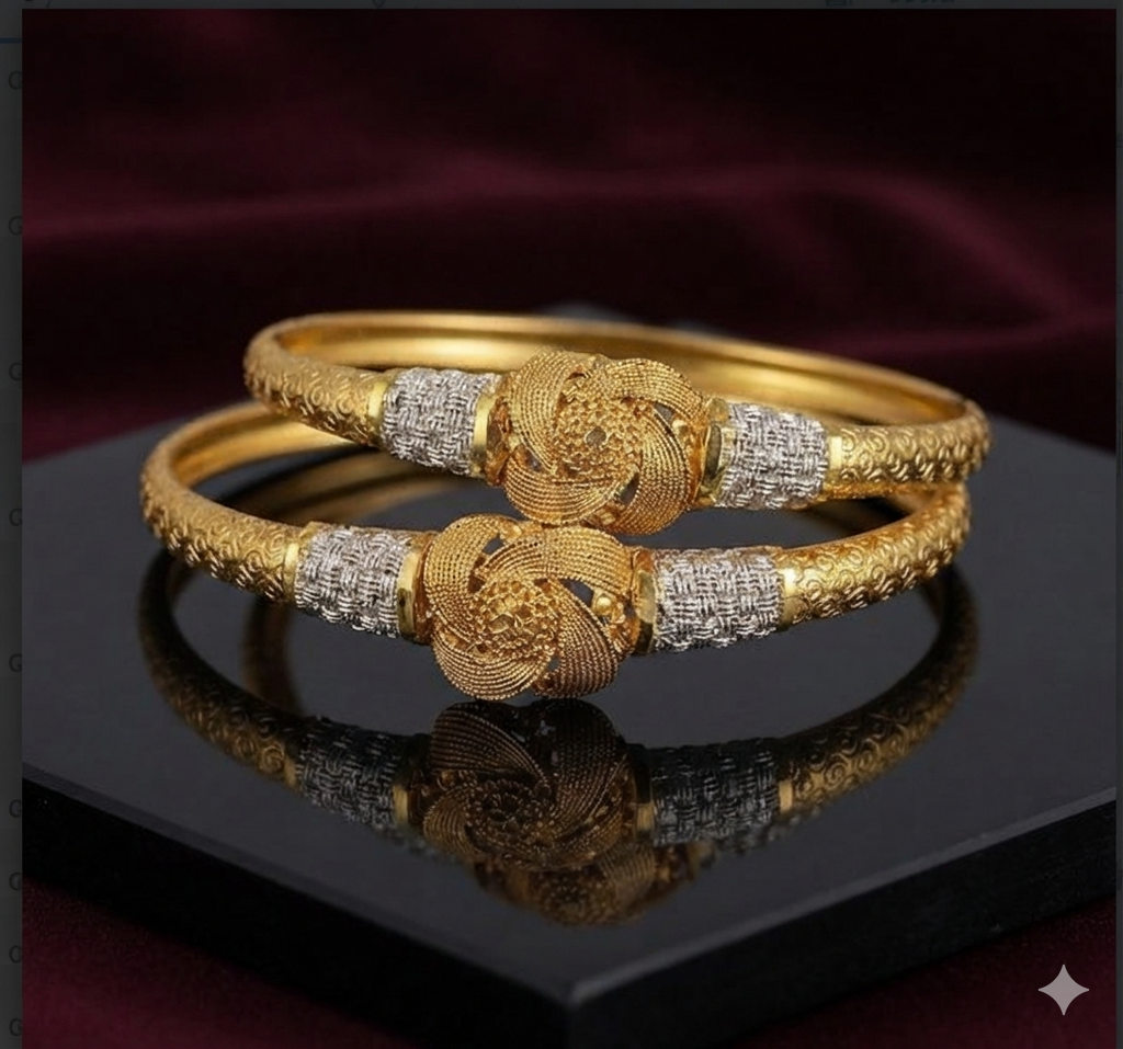 Gold Filigree Rose Knot Kadas
