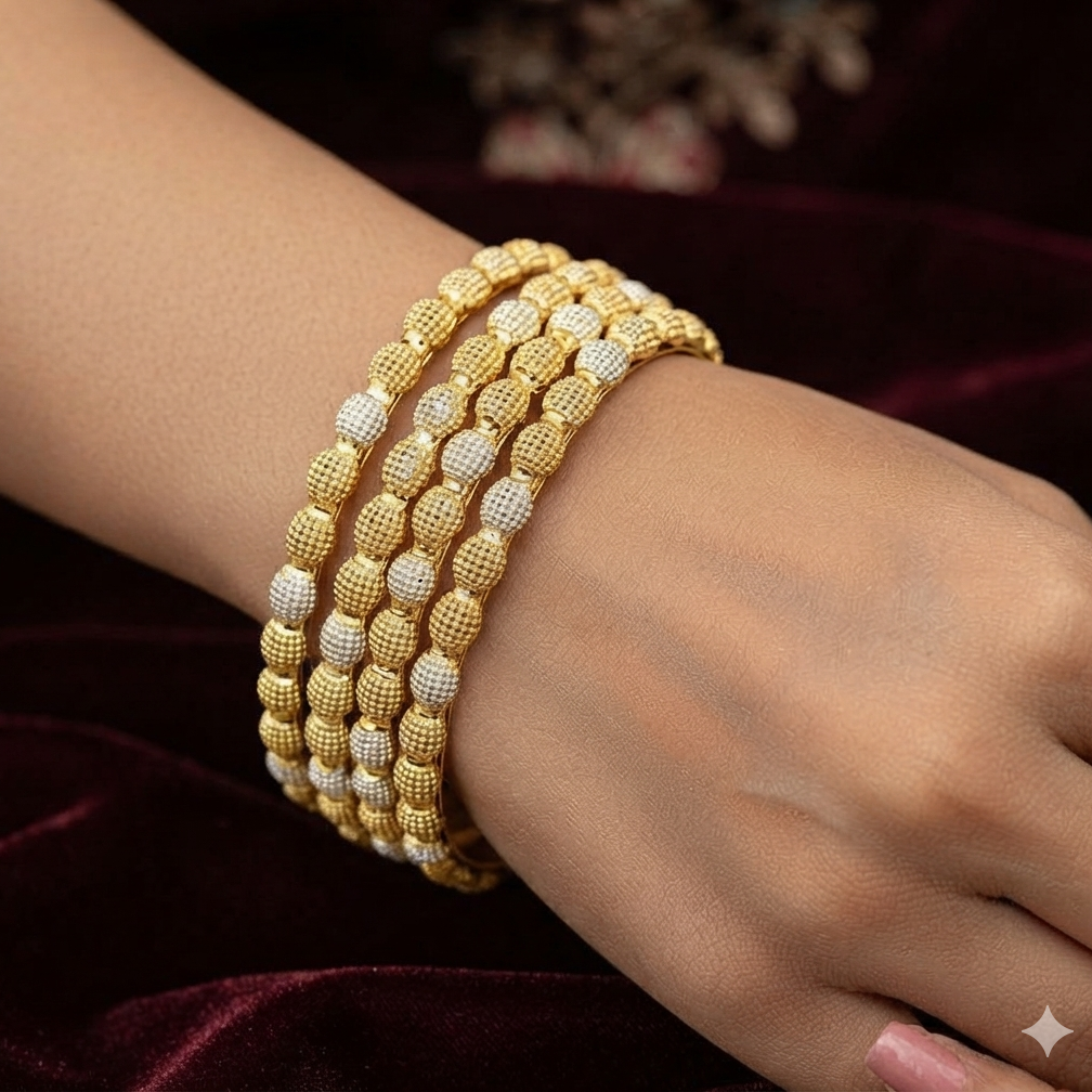 Dual-Tone Diamond-Cut Kada Set