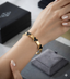 Gold Black Onyx Butterfly Bangle