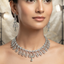 American Diamond Paisley Choker Set with Teal Accents - Necklace, Earrings & Maang Tikka