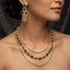 American Diamond Bridal Set - Three-Layer Necklace, Earrings & Maang Tikka
