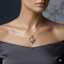 Gold Heart Pendant Necklace with CZ Cluster Center