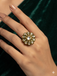 Gold Kundan Floral Statement Ring