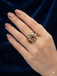 Gold Kundan Floral Statement Ring