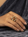 Antique Shield Core Kundan Ring