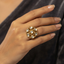 Antique Shield Core Kundan Ring