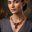 Marquise Ruby Floral Necklace