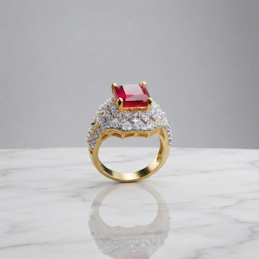 Ruby & Pavé Zirconia Cocktail Ring