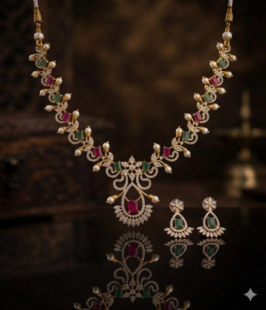 Navratna-Inspired Royal Necklace Set