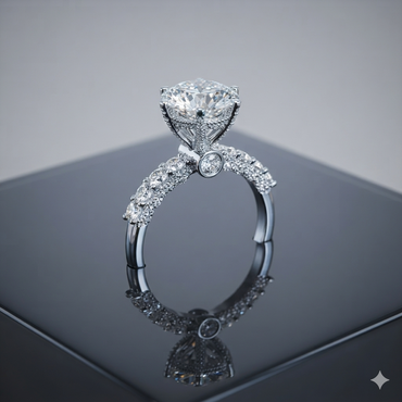 Round Solitaire Cathedral Ring