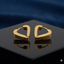 Gold Brushed Open Heart Hoop Earrings