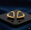 Gold Brushed Open Heart Hoop Earrings