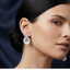 Circular Disc Drop Earrings with Pave CZ Bar