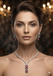 Halo Pendant Pave Necklace & Earring Set