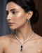 Halo Pendant Pave Necklace & Earring Set