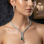 Marquise Leaf American Diamond Necklace & Earring Set