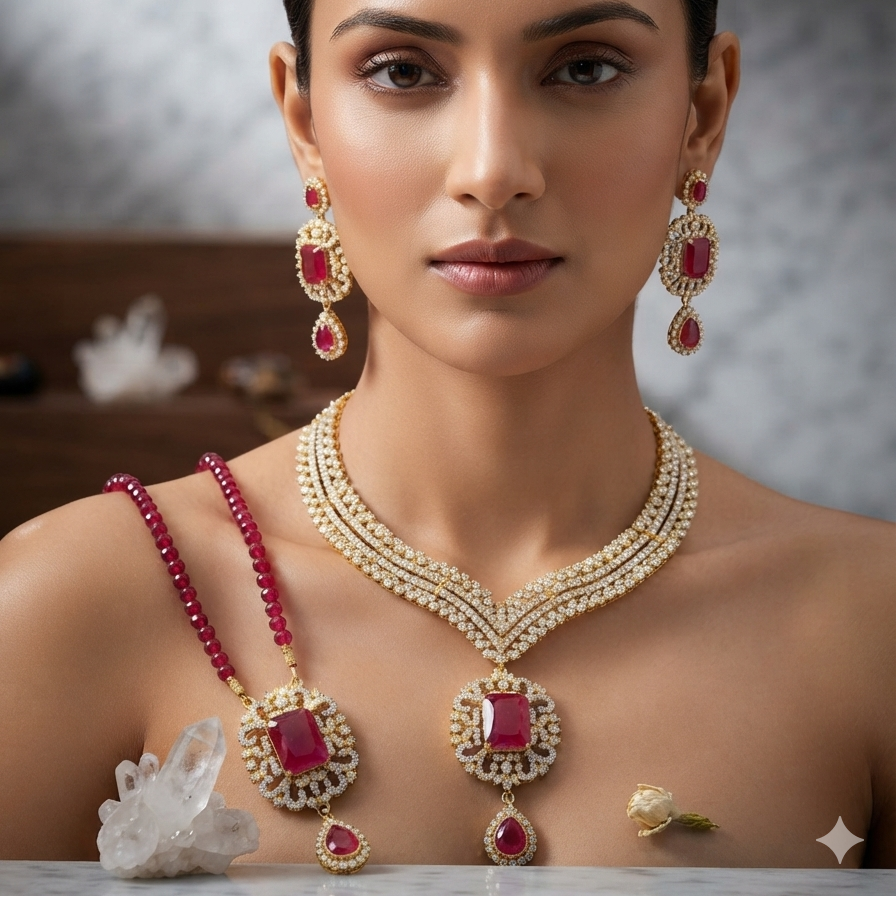 Traditional Kundan Bridal Necklace Set with Maang Tikka