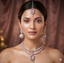 Double Row Jhumka American Diamond Bridal Set with Maang Tikka