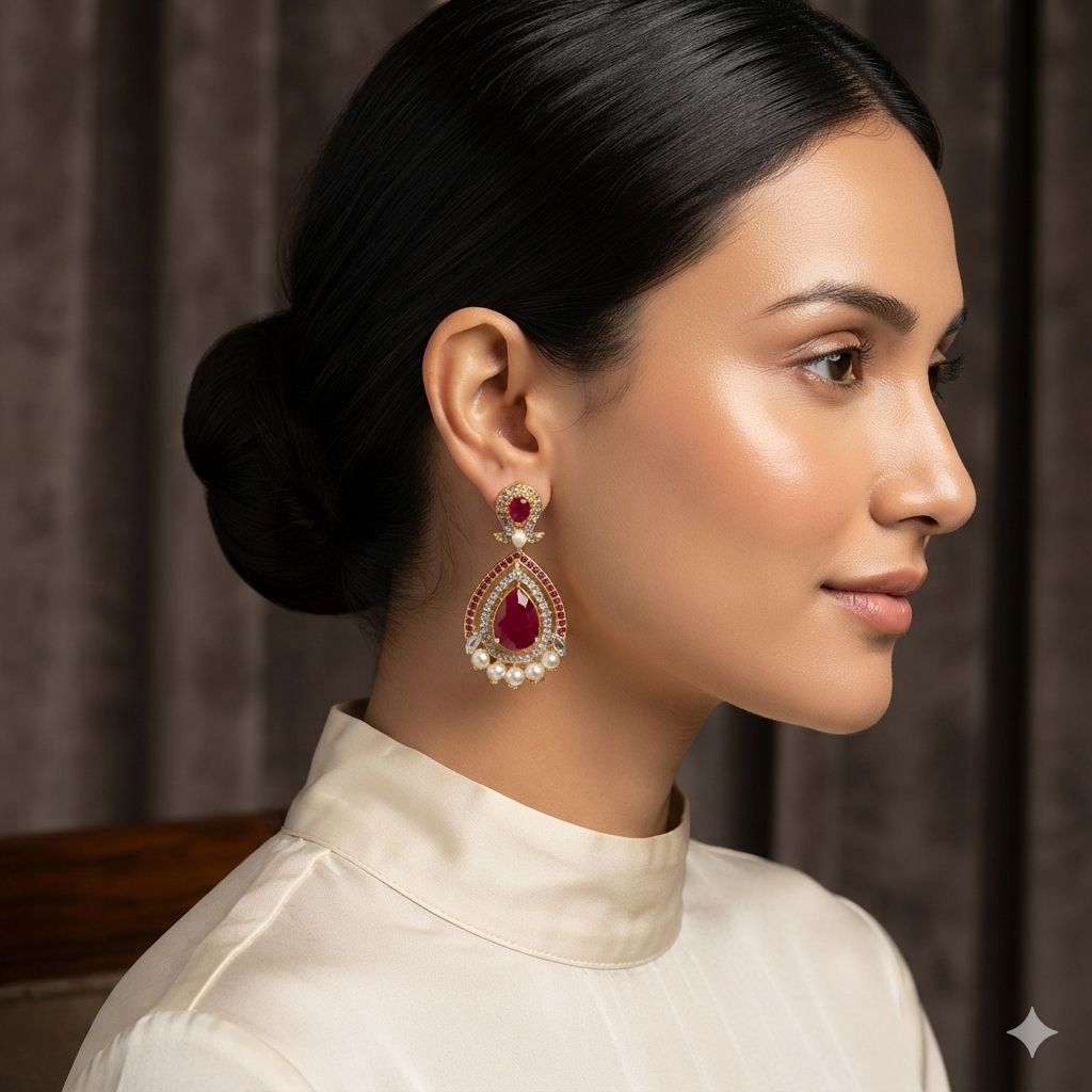 Traditional Pear Halo Drop Earrings