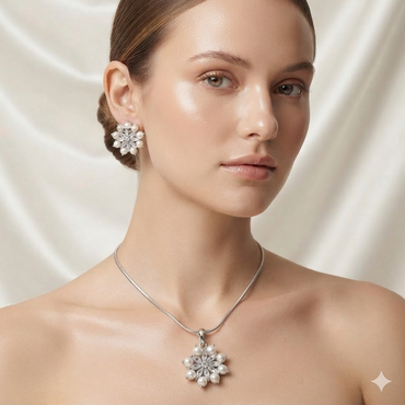 Pearl Starburst Pendant Set