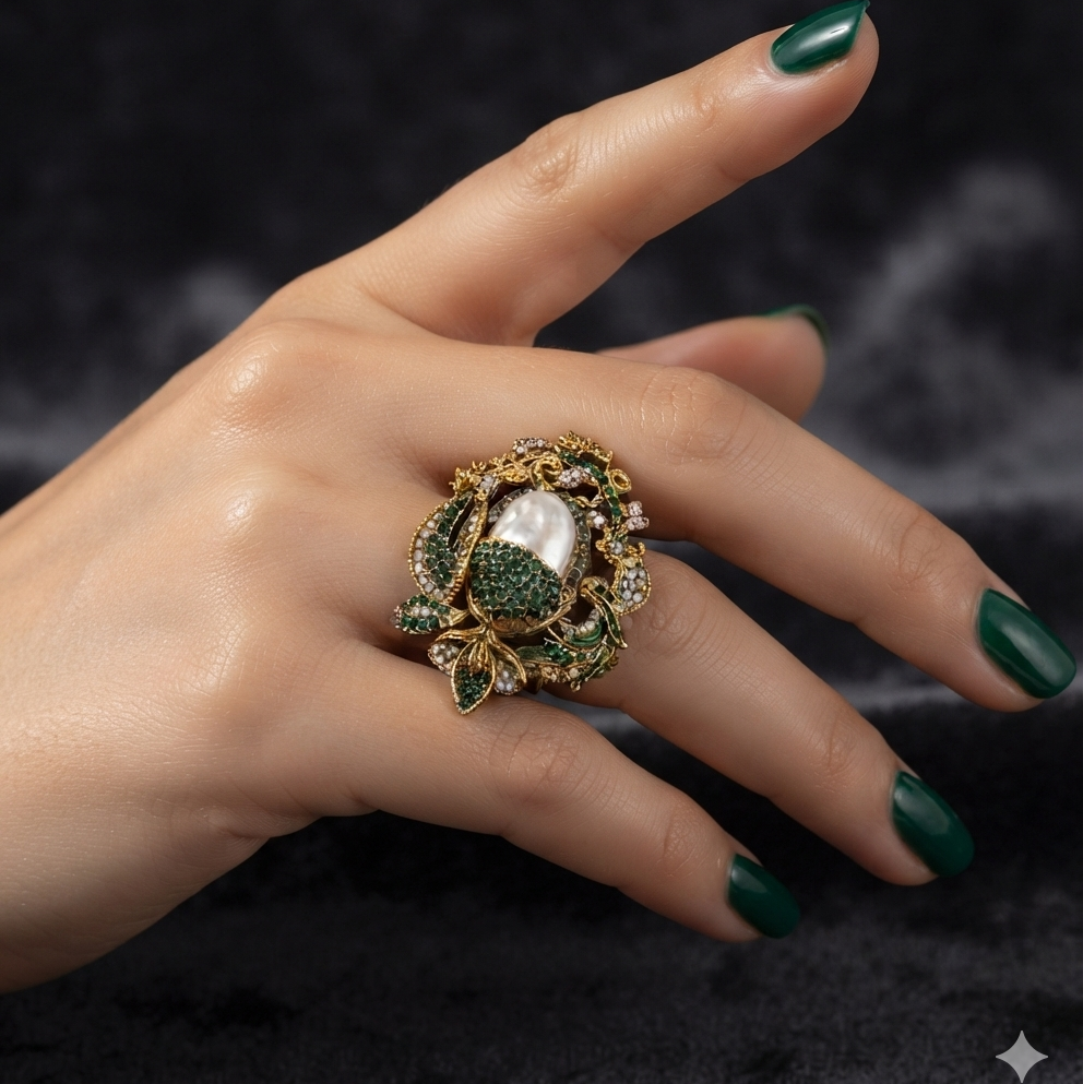 Antique Baroque Pearl Statement Ring