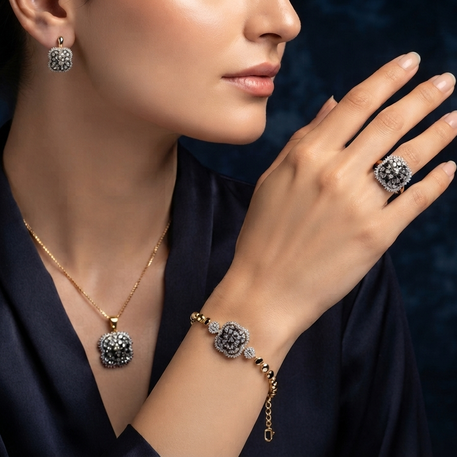 Crystal Lattice Complete Jewelry Set