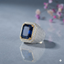 Iced Emerald Halo Statement Ring – Two Tone