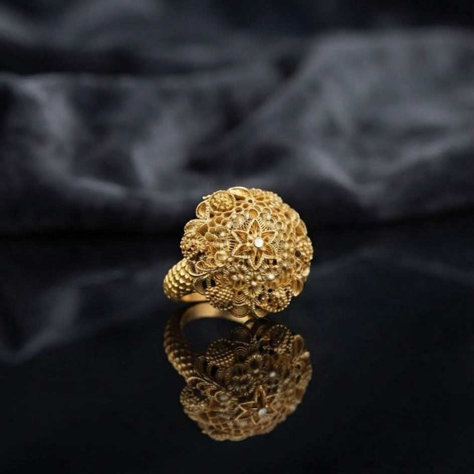Floral Filigree Cocktail Ring