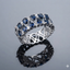 Blue Gemstone Wide Eternity Ring