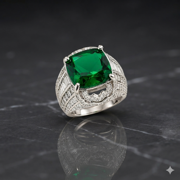 Cushion-Cut Emerald Statement Ring