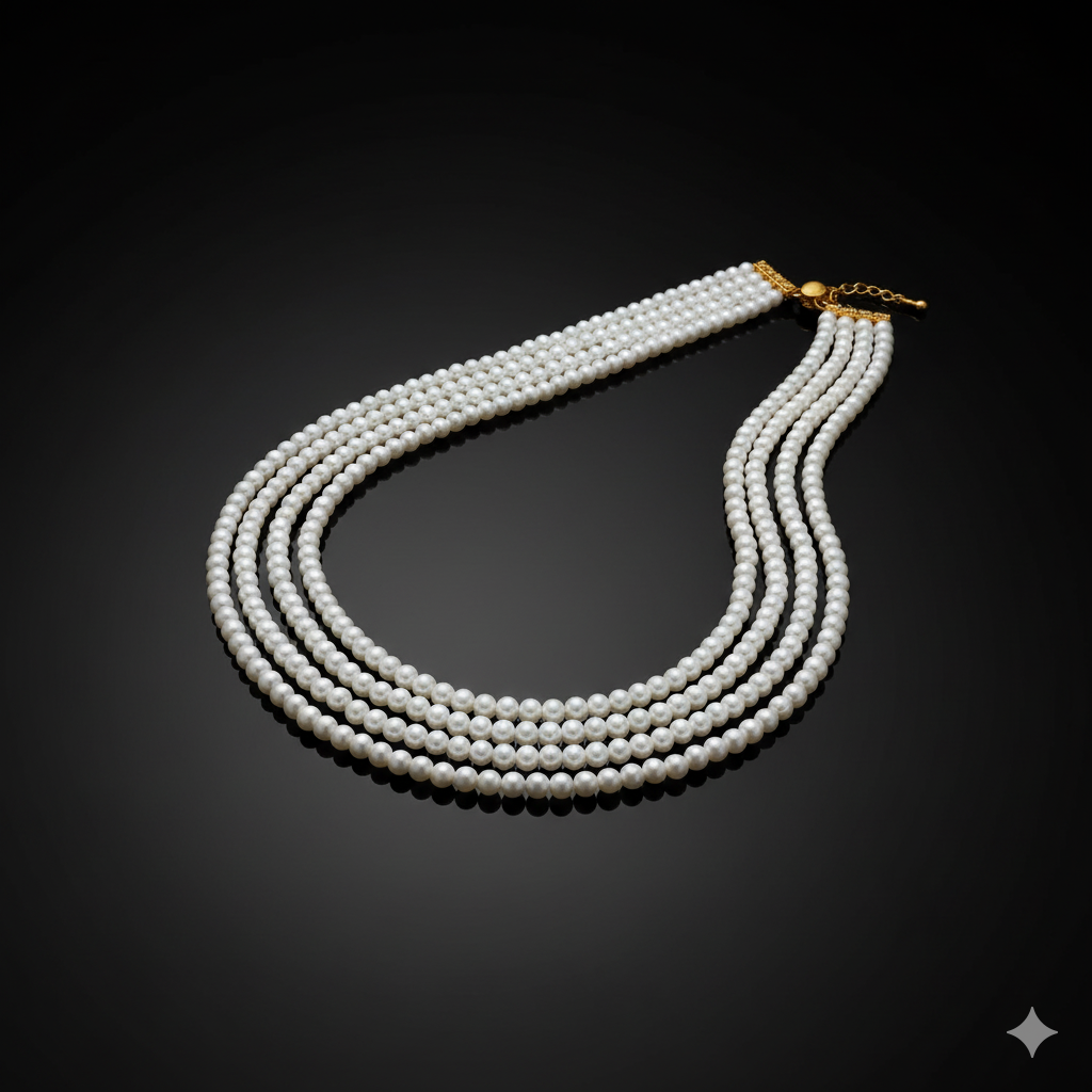 White Pearl Layered Mala