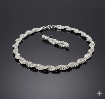 Fancy Silver Crystal Set