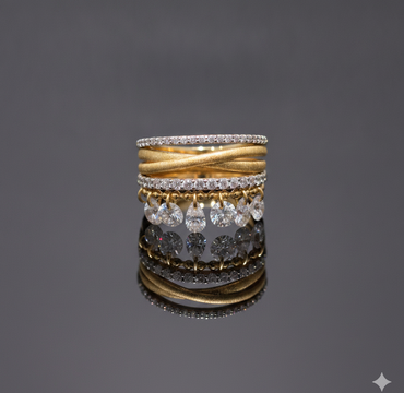 Multi-Layer Mixed Metal Charm Ring