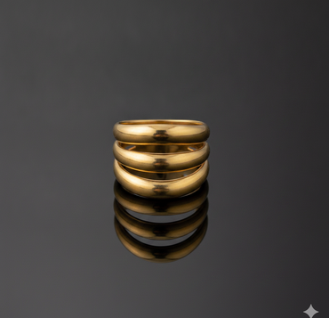 Gold Triple Layer Band Ring