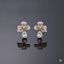 Rose Gold Pavé Floral Drop Earrings