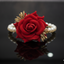 Red Velvet Rose Pearl Gajra