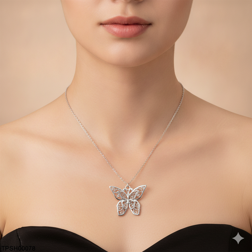 Elegant Butterfly Locket Necklace