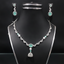 Luxury Mint Green AD Necklace Set with Matching Earrings