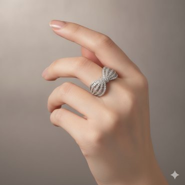 Luxury Bow Crystal Ring