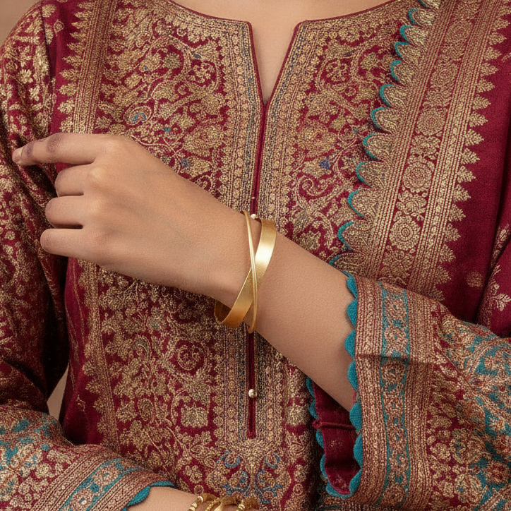 Matte Gold Twisted Cuff