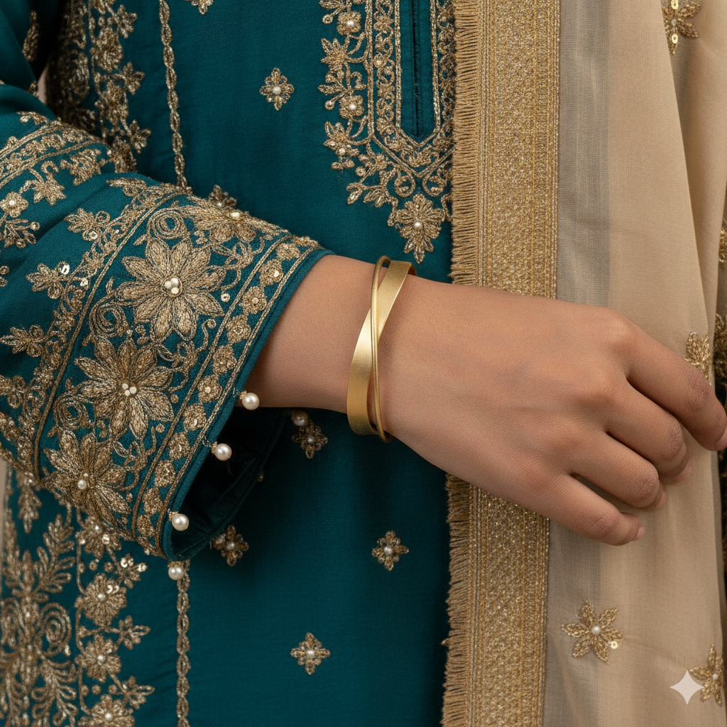 Matte Gold Twisted Cuff