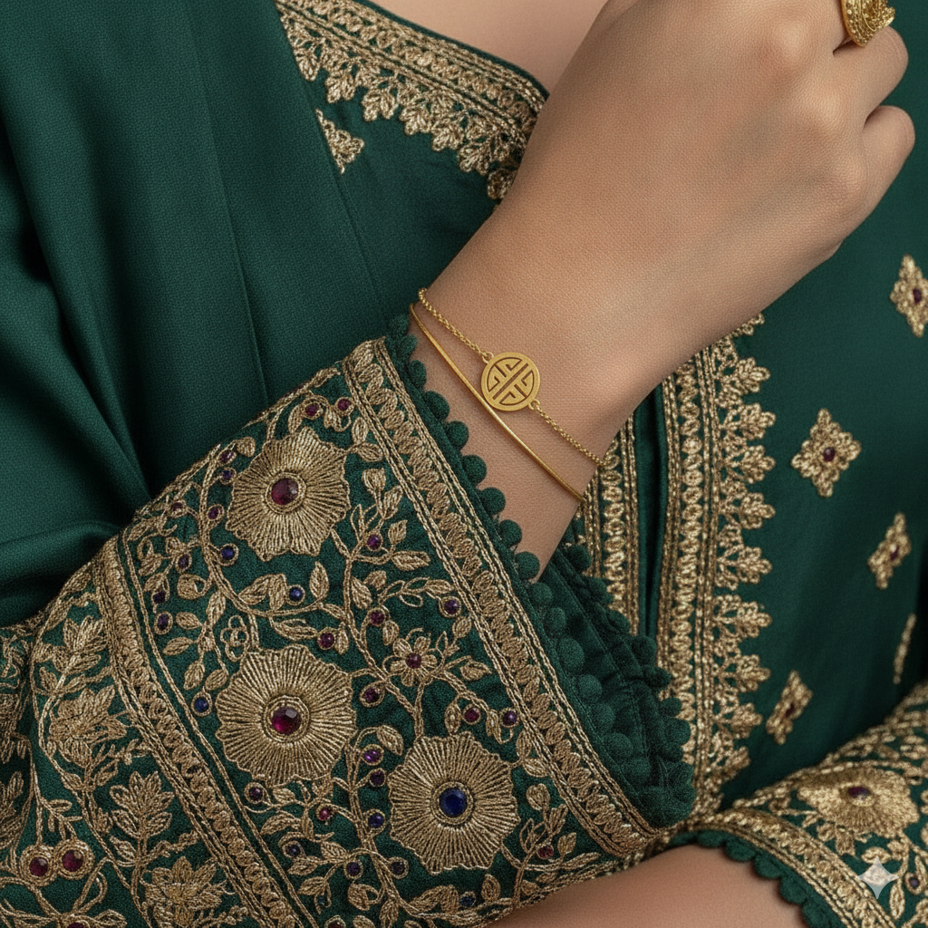 Gold Layered Medallion Cuff